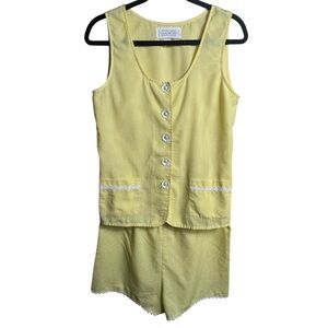 Vintage Victoria’s Secret Country Gingham Daisy Short Sleeve Short Pajama Set